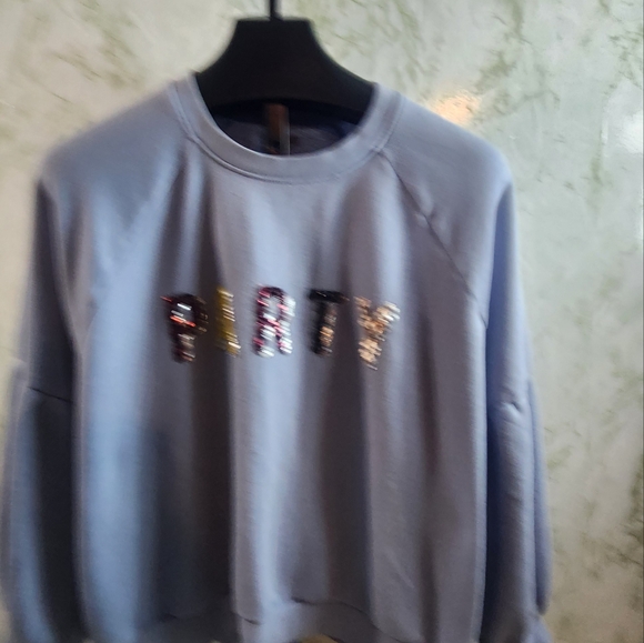 aerie Sequin PARTY Crew Sweatshirt - Picture 2 of 12